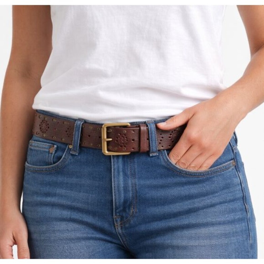 Genuine Leather American Eagle Outfitters Brown Studded Belt Size L 36–42 Brass
